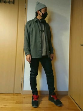 「ニットキャップ」｜「アイテム（PC・スマホグッズ/家電）」を使った、haruさん（メンズ・172cm）の春コーディネート