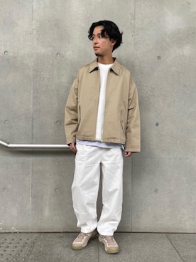 「info. BEAUTY&YOUTH（インフォビューティアンドユース）のアイテム（その他アウター）」を使った、Narushima Yosukeさん（メンズ・172cm）の秋コーディネート