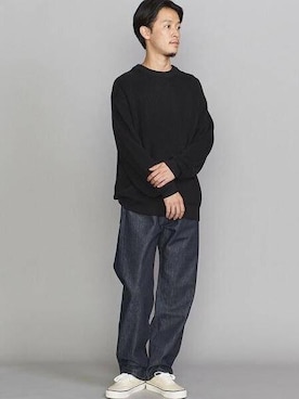 「VANS（バンズ）の＜VANS（バンズ）＞ AUTHENTIC 44 DX/オーセンティック（スニーカー、ホワイト系）」を使った、Narushima Yosukeさん（メンズ・172cm）の秋コーディネート