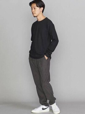 「NIKE（ナイキ）の＜NIKE（ナイキ）＞ BLAZER LOW77 VNTG/ブレーザー（スニーカー、ホワイト系）」を使った、Narushima Yosukeさん（メンズ・172cm）の秋コーディネート