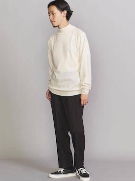 「VANS（バンズ）の＜VANS（バンズ）＞ AUTHENTIC 44 DX/オーセンティック（スニーカー、ブラック系）」を使った、Narushima Yosukeさん（メンズ・172cm）の秋コーディネート