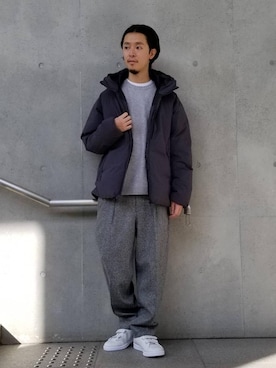 「adidas Originals（アディダスオリジナルス）の【別注】 ＜adidas Originals(アディダス オリジナルス)＞ STANSMITH CF/スタンスミス コンフォート（スニーカー、グレー系）」を使った、Narushima Yosukeさん（メンズ・172cm）の秋コーディネート