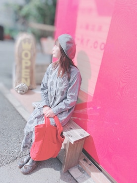「お散歩」｜「アイテム（ハンチング/ベレー帽）」を使った、miyuさん（レディース・158cm）の秋コーディネート