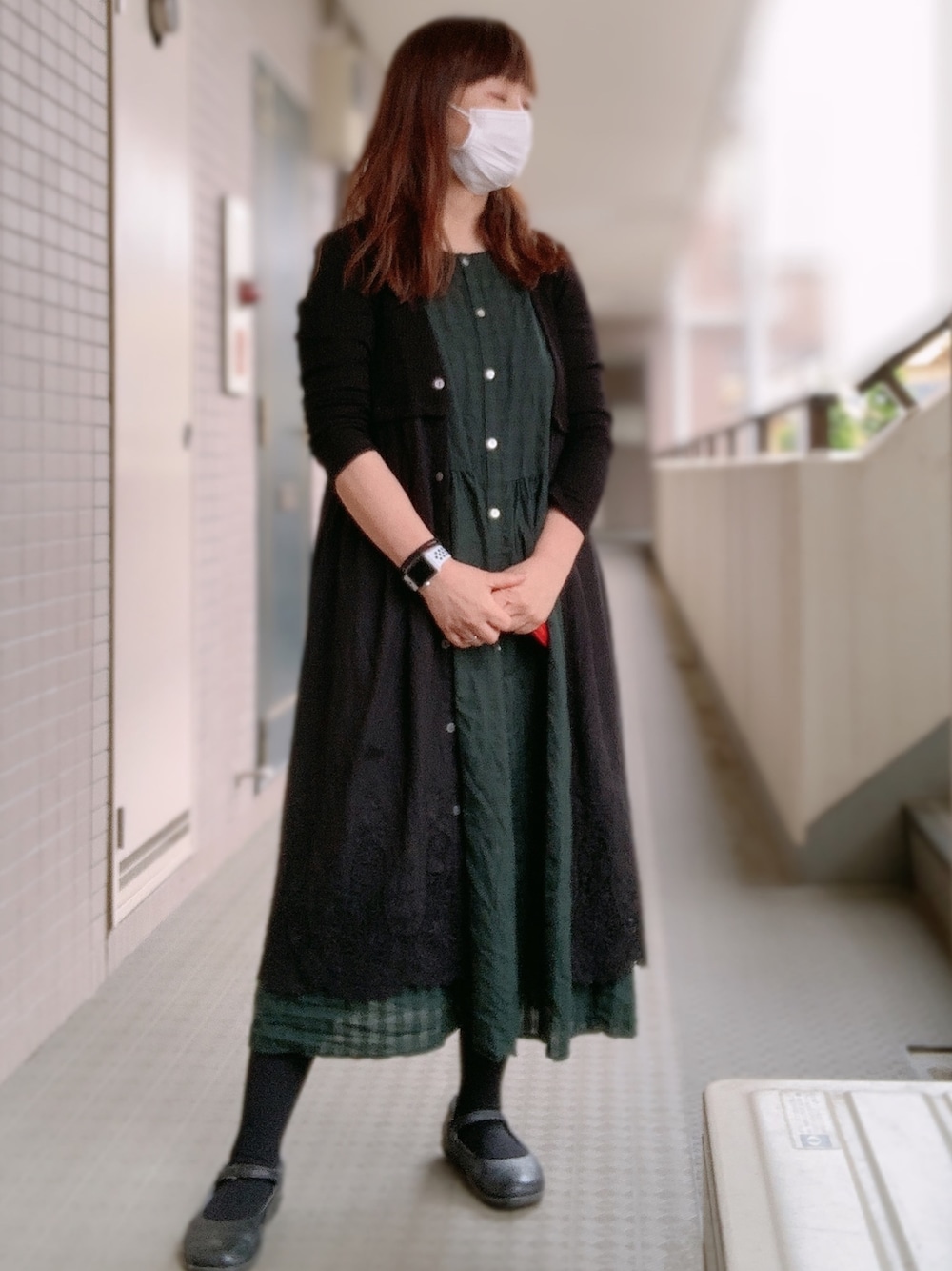 「ロングカーディガン、シンプルコーデ、グリーンワンピース、kazumi、kazumi respect、kazumiちゃん大好き、kazumiちゃんになりたい、50代カジュアル、50代コーデ、初夏」｜「soulberryのアイテム（ワンピース、グリーン系）」を使った、miyuさん（レディース・158cm）の春コーディネートの1枚目の写真