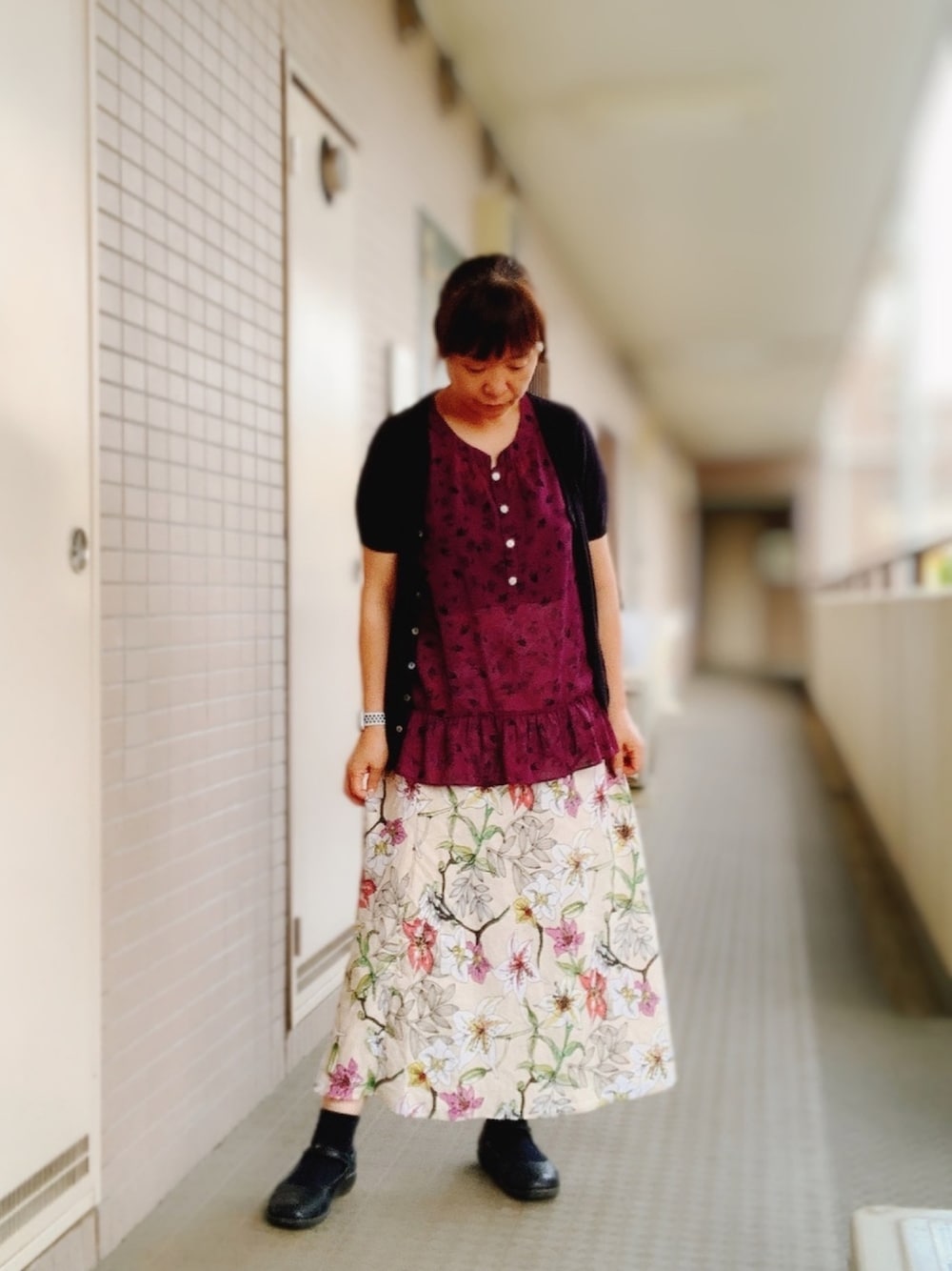 「大人カジュアル、kazumi、kazumi respect、kazumiちゃん大好き、kazumiちゃんになりたい、50代コーデ、50代ファッション、カジュアルコーデ、大人ガーリー、透け感」｜「GAPのアイテム（シャツ/ブラウス、パープル系）」を使った、miyuさん（レディース・158cm）の夏コーディネートの1枚目の写真