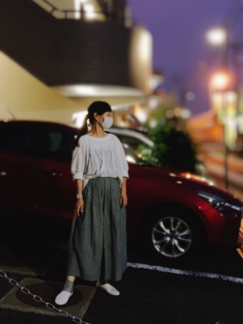 「夏コーデ、楽チンコーデ、kazumi、kazumi respect、kazumiちゃん大好き、kazumiちゃんになりたい、白のブラウス、50代コーデ、50代ファッション、50代も可愛くなりたい」｜「UNIQLOのアイテム（シャツ/ブラウス、ホワイト系）」を使った、miyuさん（レディース・158cm）の夏コーディネートの1枚目の写真