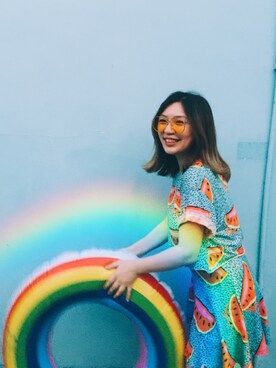 「blue」｜「アイテム（セットアップ）」を使った、Nekoさん（レディース・162cm）の秋コーディネート