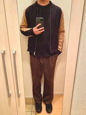 「FACTOTUM（ファクトタム）のアイテム（ブルゾン）」を使った、kentaさん（メンズ・171cm）の春コーディネート