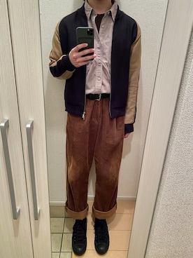 「FACTOTUM（ファクトタム）のアイテム（ブルゾン）」を使った、kentaさん（メンズ・171cm）の春コーディネート