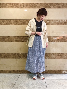 「FILA（フィラ）のアイテム（シューズ）」を使った、Risako Nakaさん（レディース・160cm）の夏コーディネート