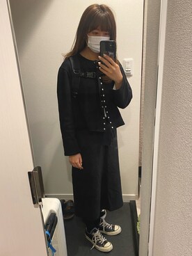 「agnes b.（アニエスベー）のM001 CARDIGAN カーディガンプレッション（カーディガン/ボレロ）」を使った、Mieさん（レディース・160cm）の秋コーディネート