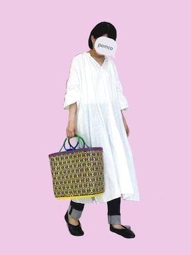 「Simplicite（サンプリシテ）のアイテム（ワンピース/ドレス）」を使った、pomco37さん（レディース・168cm）の春コーディネート