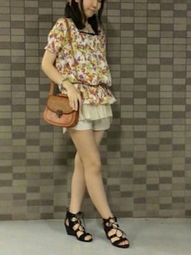 「axes femme（アクシーズファム）のアイテム（チュニック）」を使った、xyuni★さん（レディース・168cm）の夏コーディネート