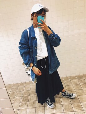 「GRL（グレイル）のアイテム（デニムジャケット）」を使った、Dej_*さん（レディース・156cm）の春コーディネート