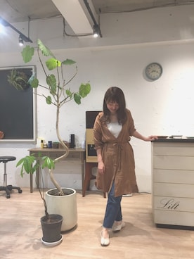 「美容師」｜「アイテム（シャツワンピース）」を使った、miyukinakaさん（レディース・160cm）の夏コーディネート