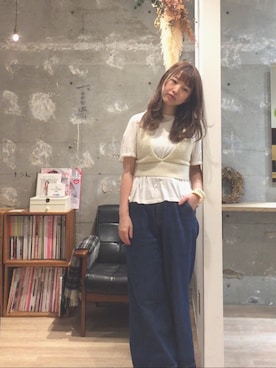 「アイテム（バングル/リストバンド）」を使った、miyukinakaさん（レディース・160cm）の夏コーディネート