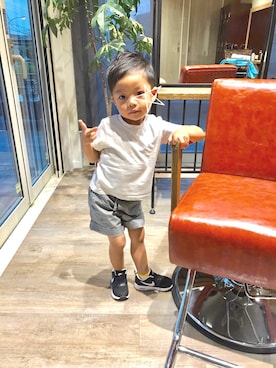 「GAP（ギャップ）のGap プリント プルオンショートパンツ（その他パンツ、グレー系）」を使った、mrmさん（レディース）の春コーディネート