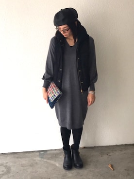 「FRAMeWORK（フレームワーク）のアイテム（ダウンベスト）」を使った、darihatさん（レディース・163cm）の秋コーディネート