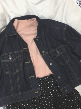 「ドットパンツ」｜「アイテム（デニムジャケット）」を使った、maaさん（レディース・174cm）の春コーディネート