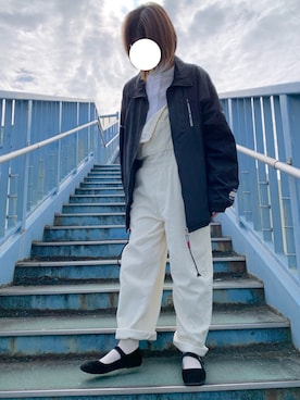 「ノーカラーシャツ」｜「アイテム（バレエシューズ）」を使った、ささん（レディース・160cm）の冬コーディネート
