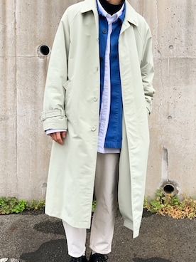 「ESTNATION（エストネーション）のアイテム（ステンカラーコート）」を使った、Kotaさん（メンズ・167cm）の春コーディネート
