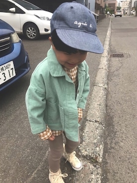 「ザノースフェイス」｜✳︎sho-ma✳︎さん（キッズ・100cm）の春コーディネート