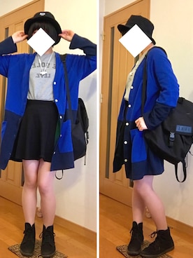 「WEGO（ウィゴー）のWEGO/NEWYORKCITYバケットハット（ハット、ブラック系）」を使った、Mon½さん（レディース・162cm）の春コーディネート