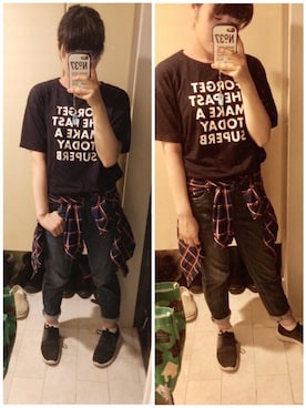「URBAN RESEARCH DOORS WOMENS（アーバンリサーチ ドアーズ ウィメンズ）のDOORS TODAY SUPERB TEE（Tシャツ/カットソー、ブルー系）」を使った、Mon½さん（レディース・162cm）の夏コーディネート