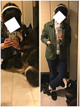 「柴犬」｜「アイテム（ジャケット/アウター）」を使った、Mon½さん（レディース・162cm）の春コーディネート