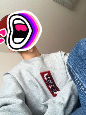 「BlackEyePatch（ブラックアイパッチ）のアイテム（スウェット）」を使った、取扱注意さん（メンズ・168cm）の春コーディネート