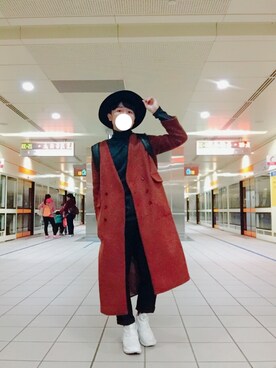 「hat」｜留東顯さん（メンズ・165cm）の冬コーディネート