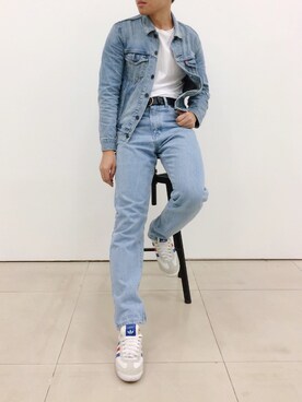 「Bread & Boxersのアイテム」を使った、留東顯さん（メンズ・165cm）の秋コーディネート