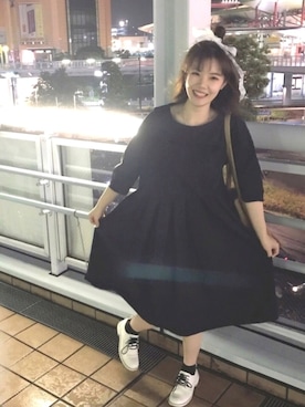 「無地党」｜「アイテム（ワンピース/ドレス）」を使った、miruku-さん（レディース・164cm）の夏コーディネート