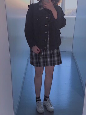 「学校」｜「アイテム（デニムジャケット）」を使った、miruku-さん（レディース・164cm）の秋コーディネート