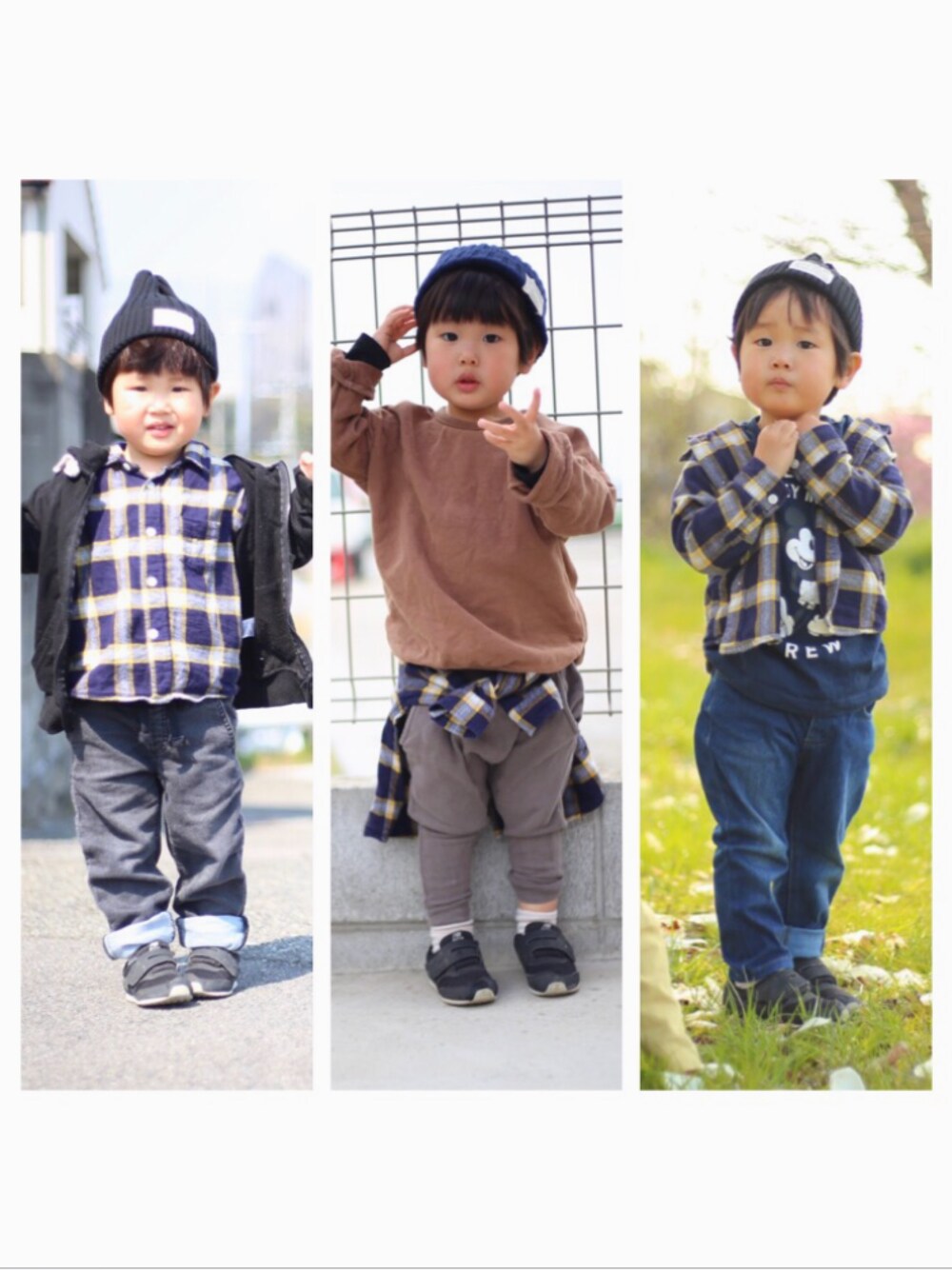 「1人シャツまつり、チェックシャツ、グローバルワーク(GLOBAL WORK)」｜「GLOBAL WORKの【キッズ】フランネルガラシャツ/726817（シャツ/ブラウス、イエロー系）」を使った、takeさん（キッズ・90cm）の春コーディネートの1枚目の写真