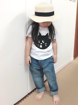 「にゃー（ニャー）のアイテム」を使った、はゆ‪☺︎‬さん（キッズ・90cm）の夏コーディネート