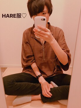「ショート女子」｜「アイテム（シャツ/ブラウス）」を使った、teshiさん（レディース・168cm）の夏コーディネート