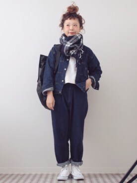 「orSlow（オアスロウ）のアイテム（ジャケット/アウター）」を使った、よちさん（レディース・157cm）の冬コーディネート