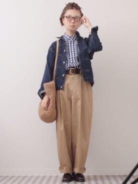 「orSlow（オアスロウ）のアイテム（ジャケット/アウター）」を使った、よちさん（レディース・157cm）の春コーディネート