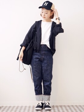「RNA（アールエヌエー）のアイテム」を使った、よちさん（レディース・157cm）の秋コーディネート