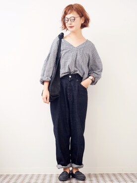 「Minnetonka（ミネトンカ）のアイテム」を使った、よちさん（レディース・157cm）の秋コーディネート