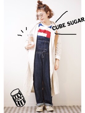 「CUBE SUGAR（キューブシュガー）のアイテム（その他アウター）」を使った、よちさん（レディース・157cm）の春コーディネート