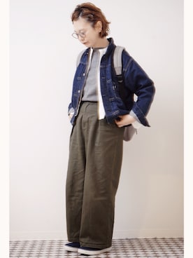 「orSlow（オアスロウ）のアイテム（ジャケット/アウター）」を使った、よちさん（レディース・157cm）の春コーディネート