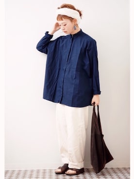 「CALINER（カリネ）のアイテム」を使った、よちさん（レディース・157cm）の春コーディネート