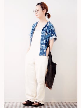 「PAR ICI（パーリッシィ）のアイテム（オールインワン・サロペット）」を使った、よちさん（レディース・157cm）の夏コーディネート