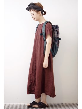 「chambre de charme（シャンブルドゥシャーム）のアイテム（ワンピース）」を使った、よちさん（レディース・157cm）の夏コーディネート