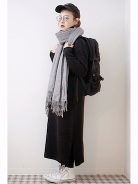 「アイテム（バックパック/リュック）」を使った、よちさん（レディース・157cm）の秋コーディネート