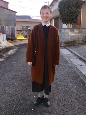 「AMBIDEX（アンビデックス）のアイテム（ジャケット/アウター）」を使った、よちさん（レディース・157cm）の冬コーディネート