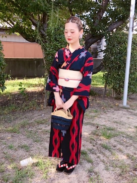 「祭り」｜「アイテム（アクセサリー）」を使った、よちさん（レディース・157cm）の夏コーディネート