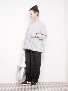 「ニットキャップ」｜「アイテム（アナログ腕時計）」を使った、よちさん（レディース・157cm）の秋コーディネート